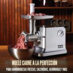 Weston Picadora eléctrica de carne y embutidora de salchichas, #12 750 vatios, motor de 1 HP, muele 4 libras por minuto,
