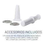 Weston Picadora eléctrica de carne y embutidora de salchichas, #12 750 vatios, motor de 1 HP, muele 4 libras por minuto,