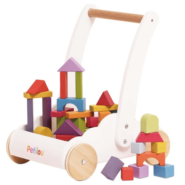 Le Toy Van - Petilou - Caminante de madera para niños pequeños y bebés | Andador educativo de nube arcoíris | Adecuado p
