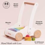 Le Toy Van - Petilou - Caminante de madera para niños pequeños y bebés | Andador educativo de nube arcoíris | Adecuado p