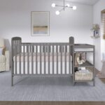 Dream On Me Anna - Cuna convertible 3 en 1 de tamaño completo para bebé y cambiador con almacenamiento en gris (Steel Gr