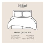 Juego de edredón HiEnd Accents Hollywood FB1774-SQ-OC chevron blanco crema 4 piezas Queen