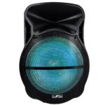beFree Sound Altavoz portátil recargable Bluetooth de 18 pulgadas para fiestas con luces LED reactivas de sonido, USB/SD
