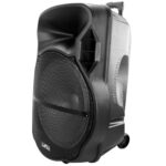 beFree Sound Altavoz portátil recargable Bluetooth de 18 pulgadas para fiestas con luces LED reactivas de sonido, USB/SD