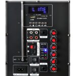 beFree Sound Altavoz portátil recargable Bluetooth de 18 pulgadas para fiestas con luces LED reactivas de sonido, USB/SD