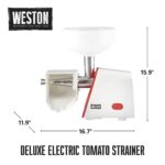 Weston Deluxe - Colador eléctrico para tomates, molinillo de alimentos, salsas para salsa, frutas, manzanas, bayas, 4 cu