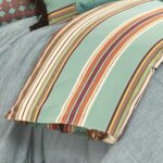 Juego de edredón Paseo Road Serape HiEnd Accents WS1753-TW-OC tamaño individual estilo suroeste a rayas marrón turquesa