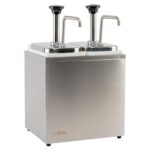 Bomba dispensadora de condimentos doble cámara Winco PKTS-2D 7 cuartos de galón para restaurante