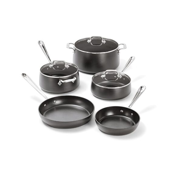 Batería de Cocina Juego de Ollas y Sartenes All Clad Groupe SEB HA1 11644913861 Antiadherente de Anodizado Duro Negro