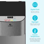 Dispensador de agua eléctrico sin garrafón Avalon A13 tres temperaturas reloj digital autolimpieza acero inoxidable