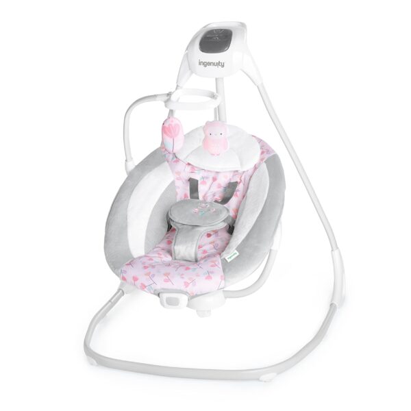 Ingenuity SimpleComfort - Columpio para bebé multidirección, ligero y compacto de 6 velocidades, vibraciones y sonidos d