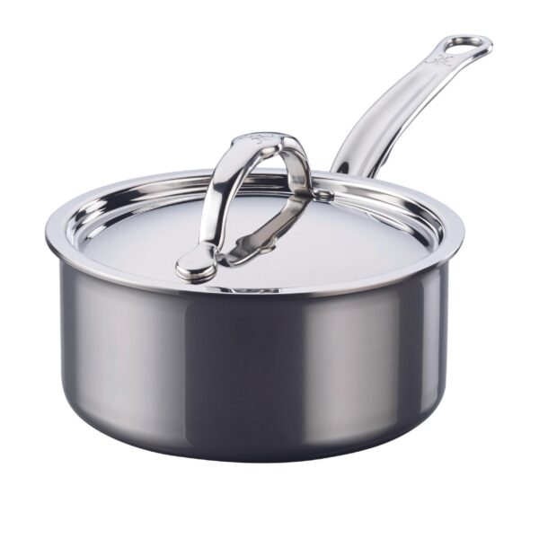 Cacerola con tapa Hestan Culinary NanoBond 60021 de titanio molecular y acero inoxidable de 1.5 cuartos compatible con i
