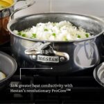 Cacerola con tapa Hestan Culinary NanoBond 60021 de titanio molecular y acero inoxidable de 1.5 cuartos compatible con i