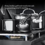 Cacerola con tapa Hestan Culinary NanoBond 60021 de titanio molecular y acero inoxidable de 1.5 cuartos compatible con i
