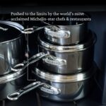 Cacerola con tapa Hestan Culinary NanoBond 60021 de titanio molecular y acero inoxidable de 1.5 cuartos compatible con i