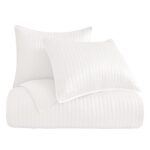 Juego de edredon Indigo Hill HiEnd Accents FB3500-KG-WH 3 piezas King color blanco liso algodon ligero sedoso con fundas