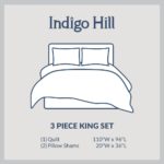 Juego de edredon Indigo Hill HiEnd Accents FB3500-KG-WH 3 piezas King color blanco liso algodon ligero sedoso con fundas
