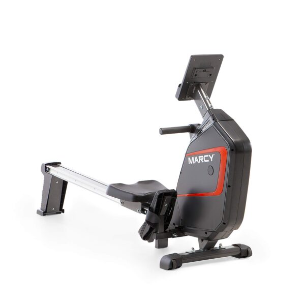 Marcy Máquina de remo de resistencia magnética ajustable compacta de 8 niveles con ruedas de transporte