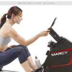 Marcy Máquina de remo de resistencia magnética ajustable compacta de 8 niveles con ruedas de transporte