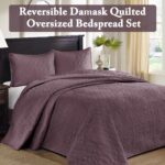 Cubrecama reversible Madison Park Quebec E&E Co. Ltd DBA JLA Home MP13-6153 diseño damasco acolchado doble cara Queen 10
