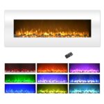 Chimenea Eléctrica de Pared Northwest M029015 | Llamas LED Fuego y Hielo, 3 Modos de Calor 750W/1500W, Control Remoto