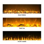Chimenea Eléctrica de Pared Northwest M029015 | Llamas LED Fuego y Hielo, 3 Modos de Calor 750W/1500W, Control Remoto