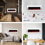 Chimenea Eléctrica de Pared Northwest M029015 | Llamas LED Fuego y Hielo, 3 Modos de Calor 750W/1500W, Control Remoto