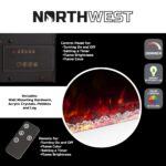 Chimenea Eléctrica de Pared Northwest M029015 | Llamas LED Fuego y Hielo, 3 Modos de Calor 750W/1500W, Control Remoto