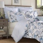 Juego de Edredón Reversible Laura Ashley Revman Industries USHSA51088044 algodón azul Chloe King con fundas de almohada