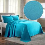 Juego de colcha algodón 2 piezas Home City Inc BEDSPREAD CELTIC-CR-FL-PB diseño círculos celtas matelasse 1 funda de alm