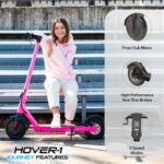 Hover-1 Journey. Patinete eléctrico de 14MPH, rango de 16 millas, carga de 5 horas, pantalla LCD, neumáticos de alta adh