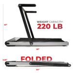 Caminadora plegable Sunny Health Fitness 8730 delgada motor 2.5 HP hasta 8 mph superficie antideslizante 17.7 x 49 pulga