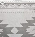 Juego de edredón HiEnd Accents NL1836-SQ-OC Free Spirit 4 piezas algodón azteca blanco y gris patrón geométrico con fald