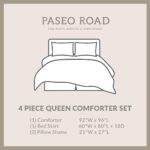 Juego de edredón HiEnd Accents NL1836-SQ-OC Free Spirit 4 piezas algodón azteca blanco y gris patrón geométrico con fald