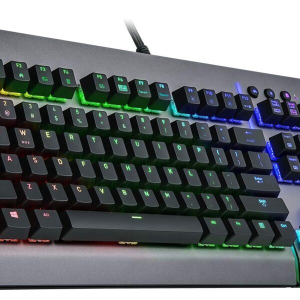 Teclado gaming Thermaltake Level 20 KB-LVT-SSSRUS-01 aluminio titanio interruptores Cherry MX Silver RGB 16.8M 32 zonas