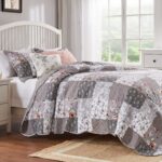 Juego de edredon Greenland Home Fashions Giulia GL-1812AMSK 3 piezas King Cal King algodon gris