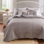 Juego de edredon Greenland Home Fashions Giulia GL-1812AMSK 3 piezas King Cal King algodon gris
