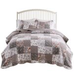 Juego de edredon Greenland Home Fashions Giulia GL-1812AMSK 3 piezas King Cal King algodon gris