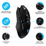 Ratón Inalámbrico Gaming Logitech G903 Lightspeed 910-005670 Sensor Hero 25K 25600 DPI Ambidiestro RGB LIGHTSYNC Compati
