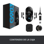 Ratón Inalámbrico Gaming Logitech G903 Lightspeed 910-005670 Sensor Hero 25K 25600 DPI Ambidiestro RGB LIGHTSYNC Compati