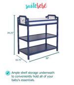Suite Bebe Celeste - Barra de seguridad para cambiador incluido, color azul marino