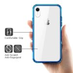 Funda Mkeke iPhone XR transparente azul TPU antigolpes con cojín de aire