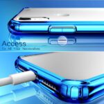 Funda Mkeke iPhone XR transparente azul TPU antigolpes con cojín de aire