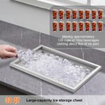 VEVOR - Baúl de hielo de acero inoxidable de 20 pulgadas de largo x 14 pulgadas de ancho x 12 pulgadas de alto, cubo de