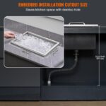 VEVOR - Baúl de hielo de acero inoxidable de 20 pulgadas de largo x 14 pulgadas de ancho x 12 pulgadas de alto, cubo de