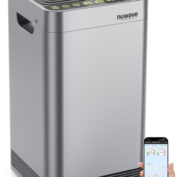 Purificador de aire inteligente Nuwave OxyPure 47005 5 etapas de filtración cobertura 2671 pies cuadrados sensores calid