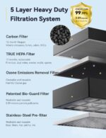 Purificador de aire inteligente Nuwave OxyPure 47005 5 etapas de filtración cobertura 2671 pies cuadrados sensores calid