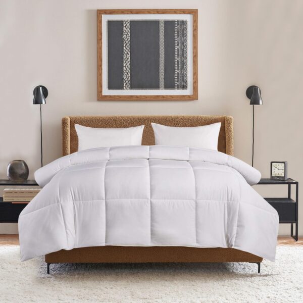 Edredon alternativo de algodon y saten 700 hilos Blue Ridge Home Fashions Naples Luxury 122003 King blanco todas las est