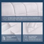 Edredon alternativo de algodon y saten 700 hilos Blue Ridge Home Fashions Naples Luxury 122003 King blanco todas las est