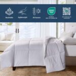 Edredon alternativo de algodon y saten 700 hilos Blue Ridge Home Fashions Naples Luxury 122003 King blanco todas las est